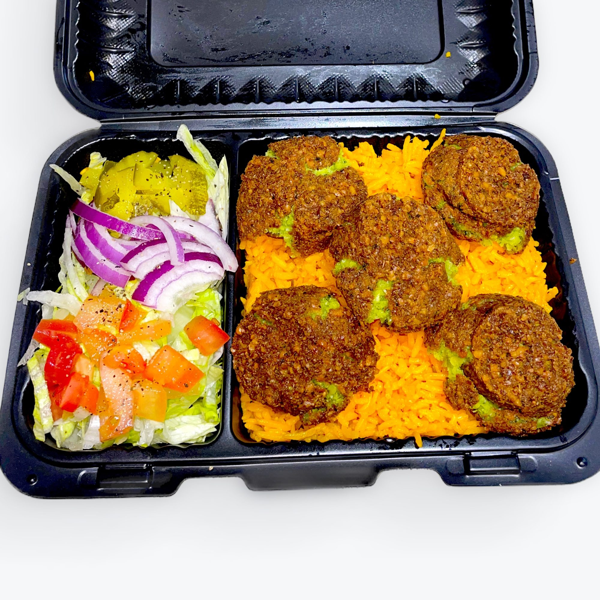 Falafel Over Rice.