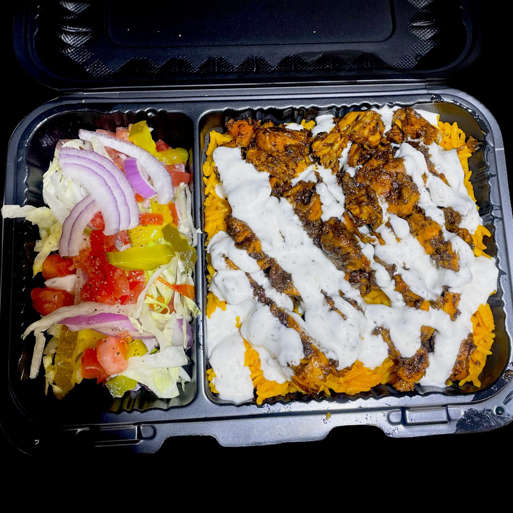 Jerk Chicken Over Rice.