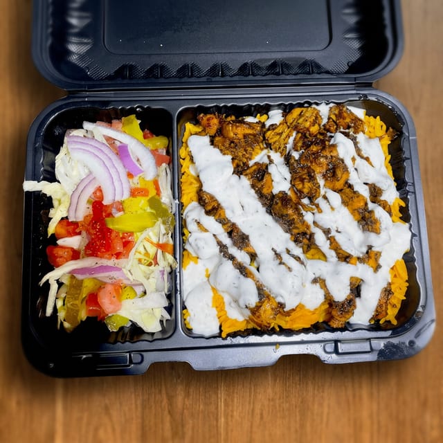 Jerk Chicken Over Rice.