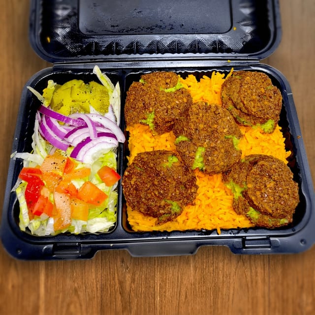 Falafel Over Rice.